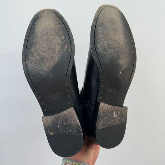 Frye Women’s Melissa Black Leather Chelsea Boot Whipstitch Elastic Gore Detail - Picture 4 of 16